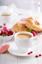 Valentines day breakfast with coffee Royalty Free Stock Photo
