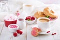 Valentines day breakfast with croissants Royalty Free Stock Photo