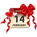 Valentines Day Calendar Royalty Free Stock Photo