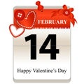 Valentines Day Calendar Royalty Free Stock Photo