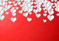 Valentines Day card with cut paper hearts Royalty Free Stock Photo