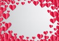 Valentines Day card with cut paper hearts Royalty Free Stock Photo