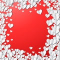 Valentines Day card with cut paper hearts Royalty Free Stock Photo