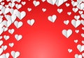 Valentines Day card with cut paper hearts Royalty Free Stock Photo