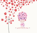 Valentines day card. Dandelion hearts Royalty Free Stock Photo