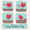 Valentines day card design as comix. Royalty Free Stock Photo