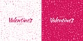 Valentines Day card design set. Heart confetti background. Valentine petals falling on white pink background. Vector. Royalty Free Stock Photo