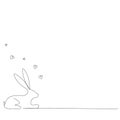 Valentines day card with love hearts and bunny, vector illustration Royalty Free Stock Photo