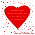 Valentines day card with poem