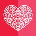 Valentines Day card - Polish folk art heart Wycinanka Royalty Free Stock Photo