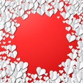 Valentines Day card with cut paper hearts Royalty Free Stock Photo