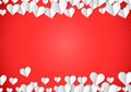 Valentines Day card with cut paper hearts Royalty Free Stock Photo