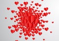 Valentines Day card with cut paper hearts Royalty Free Stock Photo