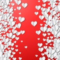 Valentines Day card with cut paper hearts Royalty Free Stock Photo