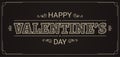 Valentines day card. Valentine vintage on black Royalty Free Stock Photo