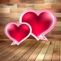 Valentines day card on wood. EPS 10 Royalty Free Stock Photo