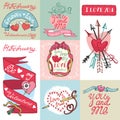 Valentines day cards set.