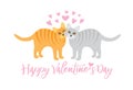 Valentines Day Cats Snuggling vector Illustration