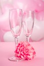 Valentines day champagne glasses Royalty Free Stock Photo