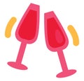 Valentines day champagne, icon Royalty Free Stock Photo