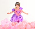 Valentines day. Childhood happiness. Kid fashion. Little miss in beautiful dress. Childrens day. Small pretty child hold