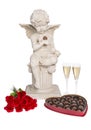 Valentines Day - Chocolates, Flowers & Champagne Royalty Free Stock Photo