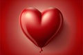 Valentines day concept beautiful heart balloon on red, 3d rendering