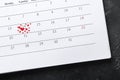 valentines day concept. Calendar close up. Royalty Free Stock Photo