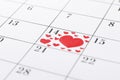 valentines day concept. Calendar close up. Royalty Free Stock Photo