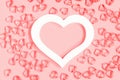 Valentines day concept many little hearts in red pin kbackground Royalty Free Stock Photo