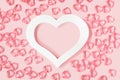 Valentines day concept many little hearts in red pin kbackground Royalty Free Stock Photo