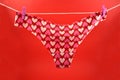 Pink panties with hearts stock images Royalty Free Stock Photo