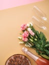 Valentines Day concept, flatlay, copy space Royalty Free Stock Photo