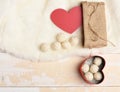 Valentines day concept. Sweet surprise, gift, present, symbol of love. Royalty Free Stock Photo