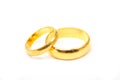 Valentines day concept. wedding rings on white background.