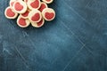 Valentines day cookies. Shortbread cookies inside a sweet red heart on parchment paper on dark blue background. Mothers day. Woman Royalty Free Stock Photo