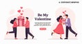 Valentines Day Couple Gift Illustration Template Royalty Free Stock Photo