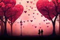 Valentines day couple. Love Heart Valentines Background Royalty Free Stock Photo