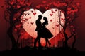 Valentines day couple. Love Heart Valentines Background Royalty Free Stock Photo