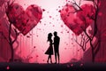 Valentines day couple. Love Heart Valentines Background Royalty Free Stock Photo