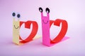 Valentines day craft, greeting card. DIY and kid`s creativity. Step by step instruction: how to make snail with heart. Step7