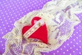 Handmade felt heart - symbol of Valentines Day, beautiful heart handmade