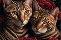 Valentines Day Cuddling Animals - Toyger Couple2 (Generative AI)