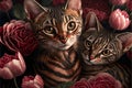 Valentines Day Cuddling Animals - Toyger Couple1 (Generative AI)