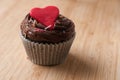 Valentines day cup cake with heart