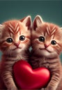 Valentines day cute card pets cat cats kitten kittens