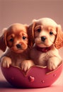 Valentines day love cute card pets puppy puppies dog dogs heart hearts Royalty Free Stock Photo