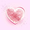 Valentines day design. Glitter pink heart. Royalty Free Stock Photo