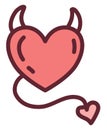 Valentines day devil heart, icon Royalty Free Stock Photo
