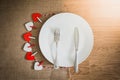 Valentines day dinner with table setting Royalty Free Stock Photo